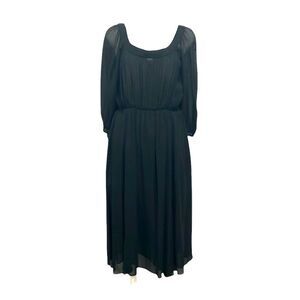 Oscar De La Renta vintage black sheer midi dress flaws size 8